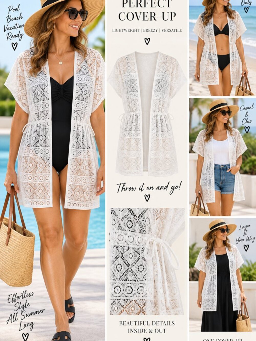 NWOT Christopher & Banks Elegant White Lace Cover-Up – Size XL